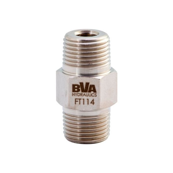 Bva Hydraulics BVA Hydraulic Fitting Hex Nipple, Male 3/8in-18NPTF to Male 3/8in-18NPTF FT114 - main